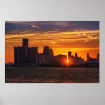 Detroit Cityscape #0527 Print