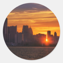 Detroit Cityscape 0527 Sticker