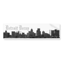 Detroit Decay (skyline sticker) Bumper Stickers