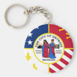 Detroit Flag Key Chain
