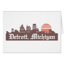 Detroit Linesky Greeting Cards