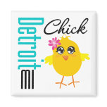 Detroit MI Chick Refrigerator Magnets