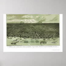 Detroit, MI Panoramic Map - 1889 Posters