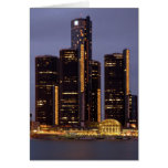 Detroit Renaissance Centre At Dusk Cards