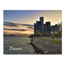 Detroit Riverfront Postcard postcards