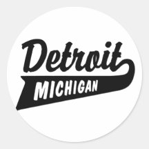 Detroit Round Sticker