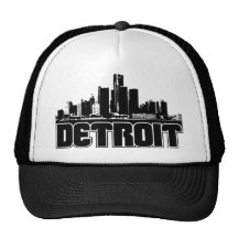 Detroit Skyline Mesh Hats