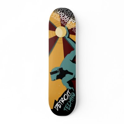 Detroit Techno Skateboard Deck by Cool Detroit by cooldetroit