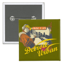 Detroit Urban T-shirts and Gifts Button