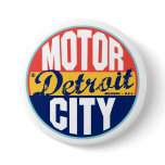 Detroit Vintage Label Pinback Buttons