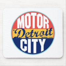 Detroit Vintage Label Mousepad