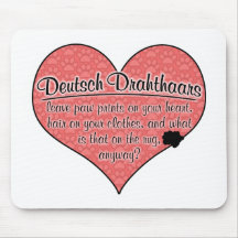 Deutsch Drahthaar Paw Prints Dog Humour Mouse Pad