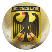 Deutschland Football Round Stickers