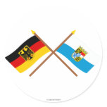 Deutschland und Bayern Flaggen, gekreuzt Stickers