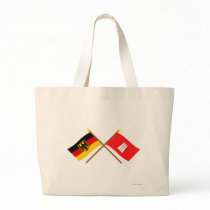 Deutschland und Hamburg Flaggen, gekreuzt Tote Bag