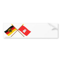Deutschland und Hamburg Flaggen, gekreuzt