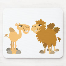 Deux chameaux mignons Mousepad de bande dessinée Tapis De Souris