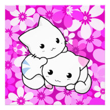 Deux chatons sur l'arrière - plan rose photos sur toile
