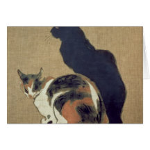 Deux chats, 1894 carte de vœux