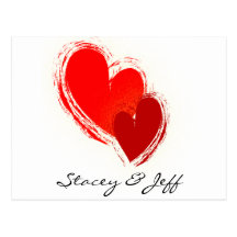 Deux coeurs dans l'amour cartes postales
