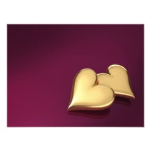 Deux coeurs d'or sur un arrière - plan violet art photographique