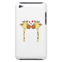 Deux girafes avec les coeurs rouges d'amour. Bande Coques Barely There iPod