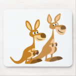 Deux kangourous mignons Mousepad de bande dessinée tapis de souris