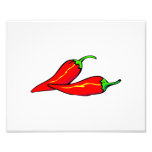 Deux poivrons de piment rouge de côté photographes