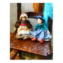 Deux poupées de chiffon coloniales carte postale