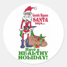 Déviation gastrique Père Noël Autocollants Ronds