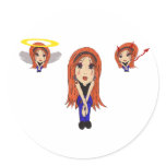 Devil and Angel Cartoon Sticker