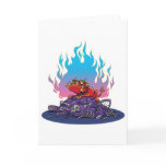 devil bull dog greeting card