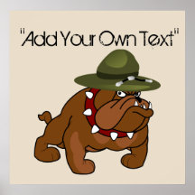 Devil Bull Dog Full Body (Add Your Own Text) Posters