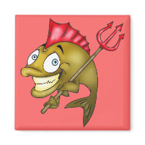 Devil Fish Fridge Magnets