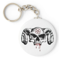 Devil Half Skull Key Chain