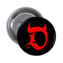 Devil (red print / black) anstecknadelbuttons