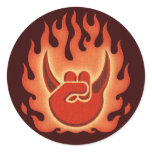 Devil Rock Flames Sticker