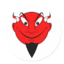 Devil Smiley Round Stickers