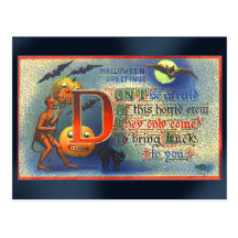Devils and Bats Halloween Card Post Cards