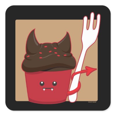 Devils Food Cupcake Stickers by kimchikawaii