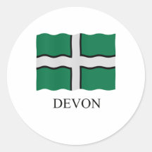 Devon flag ronde sticker
