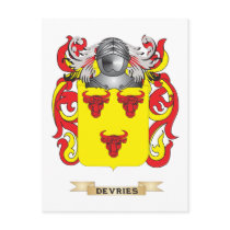 DeVries Coat of Arms Postcards