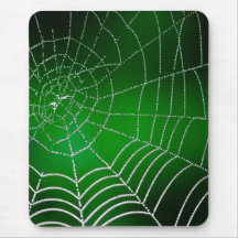 Dew on spiderweb mouse pads