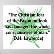 DH Lawrence Pagan Quote Print