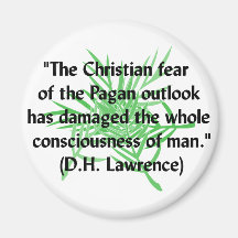 DH Lawrence Pagan Quote Refrigerator Magnet
