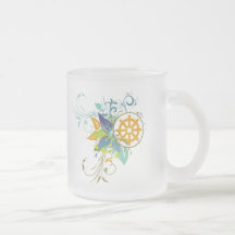 Dharma Wheel Floral Coffee Mug