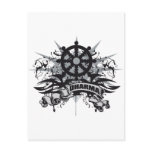 Dharma Wheel Grunge Post Cards