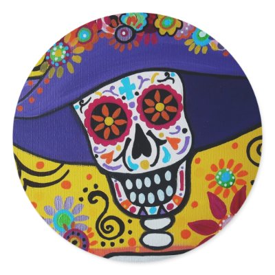 DIA DE LOS MUERTOS CATRINA STICKERS by prisarts