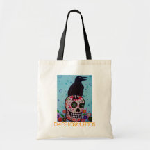 DIA DE LOS MUERTOS CROW TOTE BAG