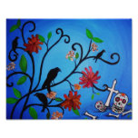 Dia de los Muertos Crows Painting Photo Print
